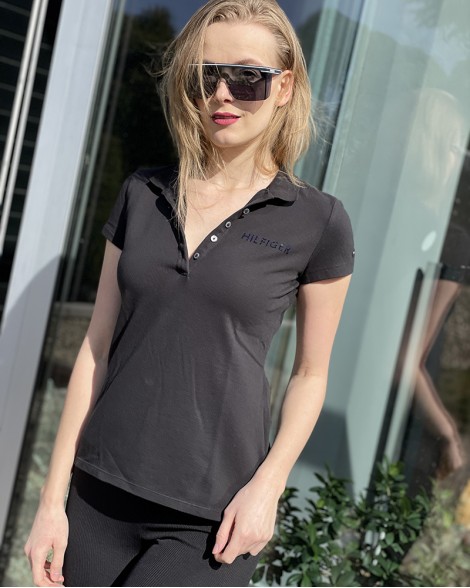 Polo triko dámské Tommy Hilfiger černé
